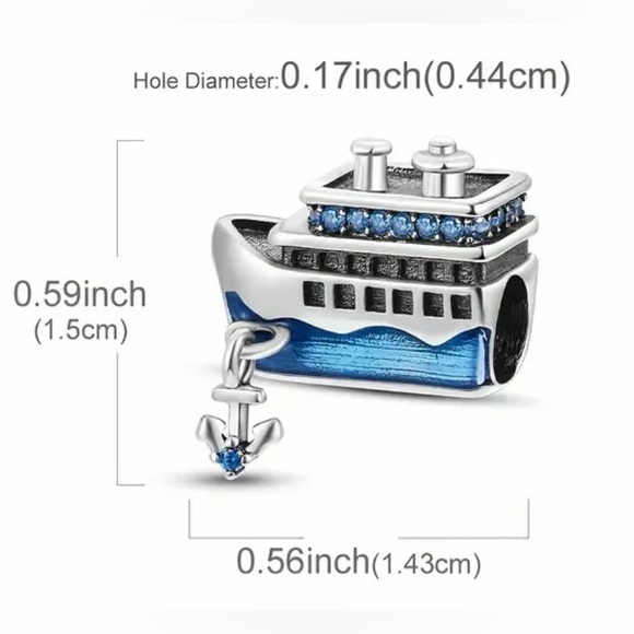 🚢CRUISE SHIP WITH ANCHOR CHARM, NWT - Picture 3 of 6